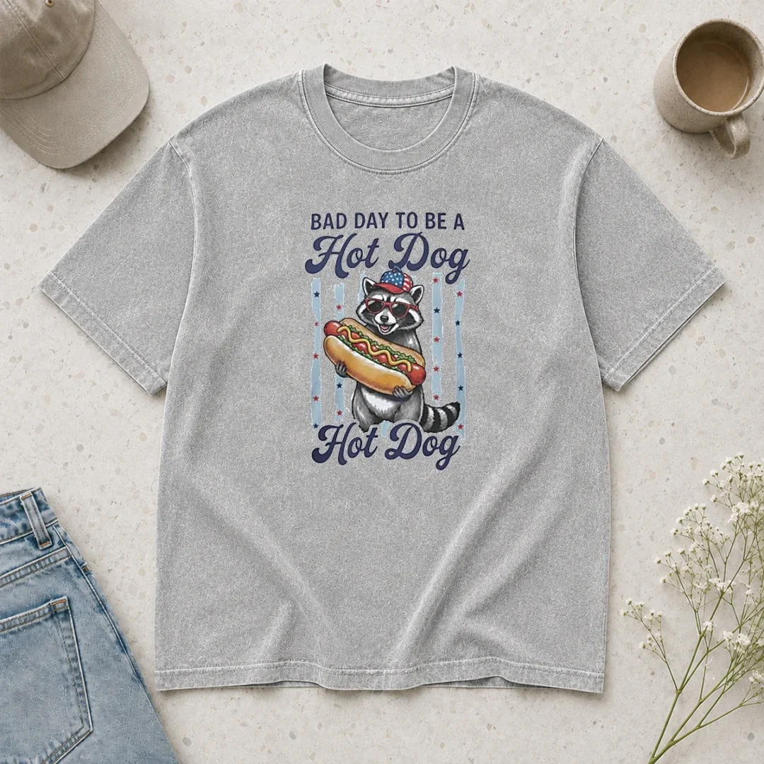 original-bad-day-to-be-a-hot-dog-washed-t-shirt Original Bad Day To Be A Hot Dog Washed T-Shirt