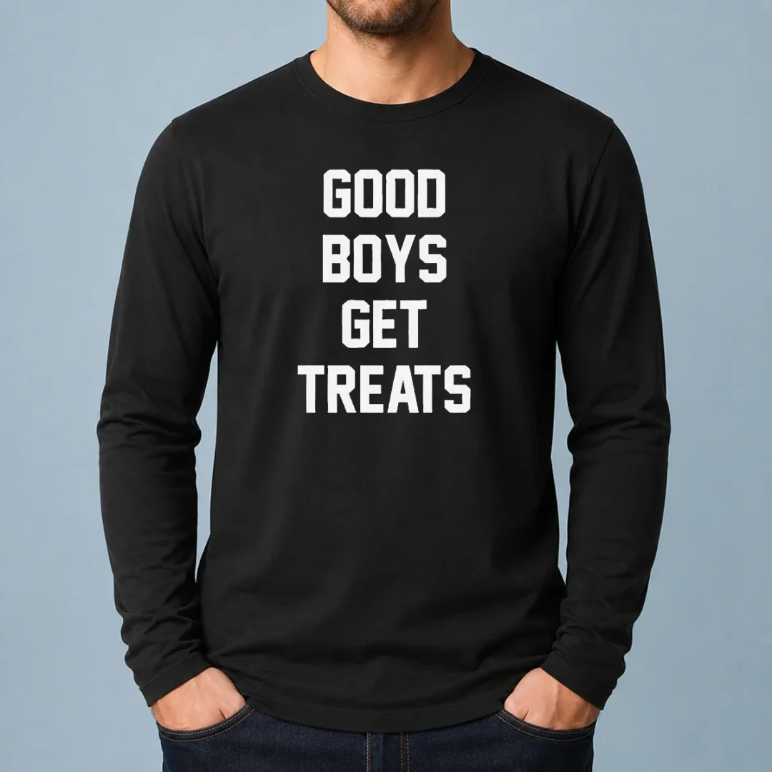 original-boys-get-treats-text-long-sleeve-shirt Original Boys Get Treats Text Long Sleeve Shirt