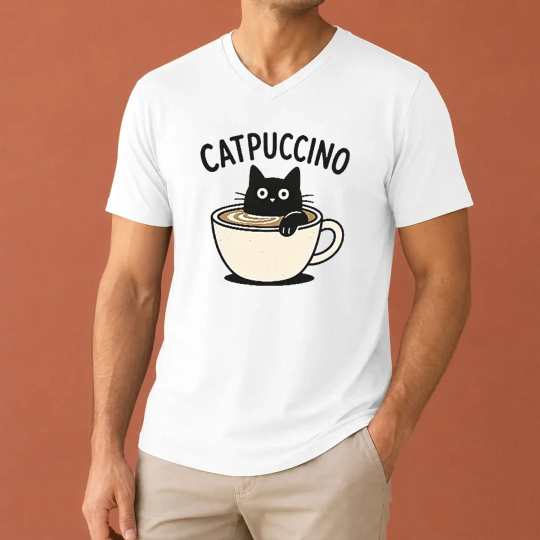 original-catpuccino-v-neck-shirt Original Catpuccino V-Neck Shirt