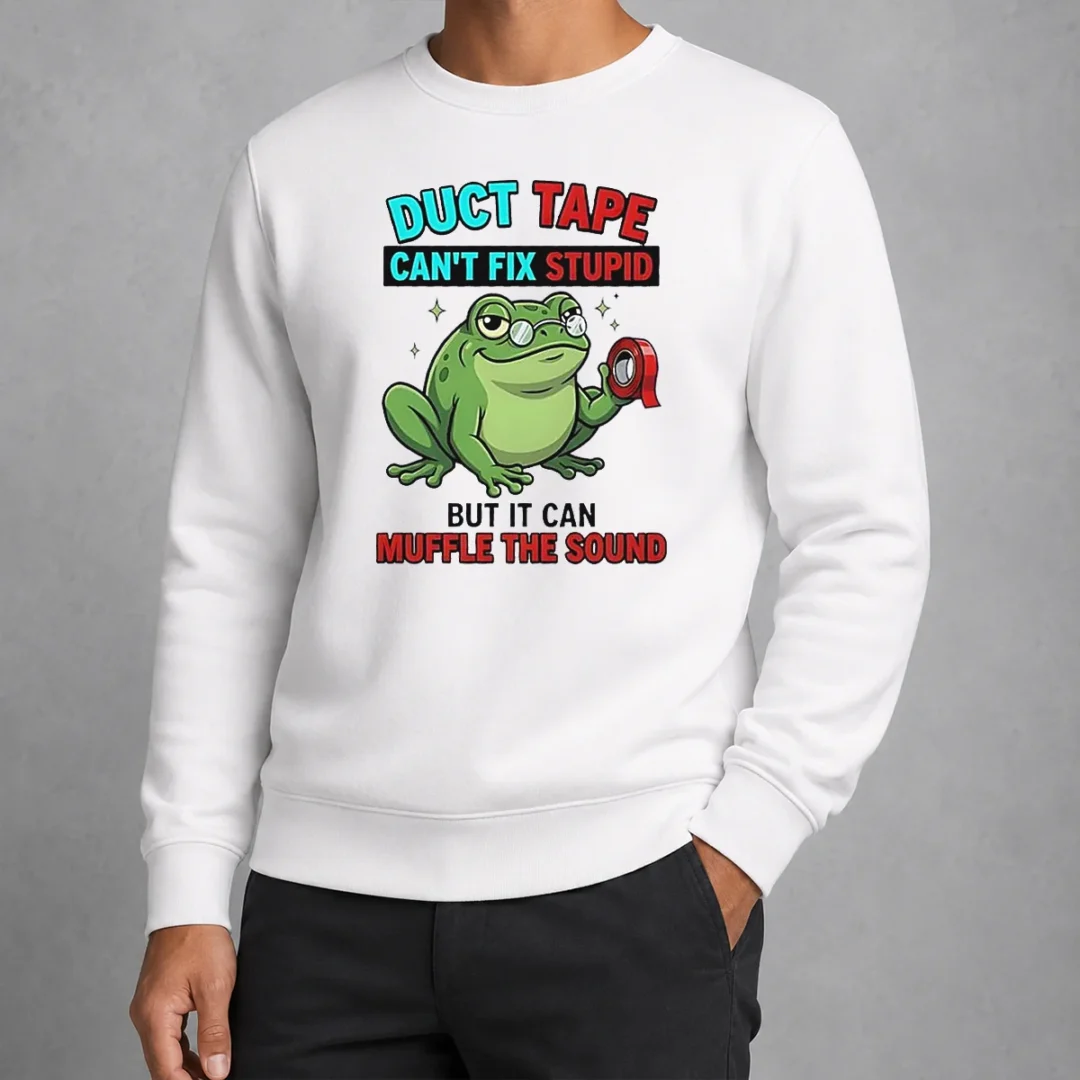 original-frog-duct-tape-can-t-fix-stupid-but-it-can-muffle-the-sound-sweater Original Frog Duct Tape Can'T Fix Stupid But It Can Muffle The Sound Sweater
