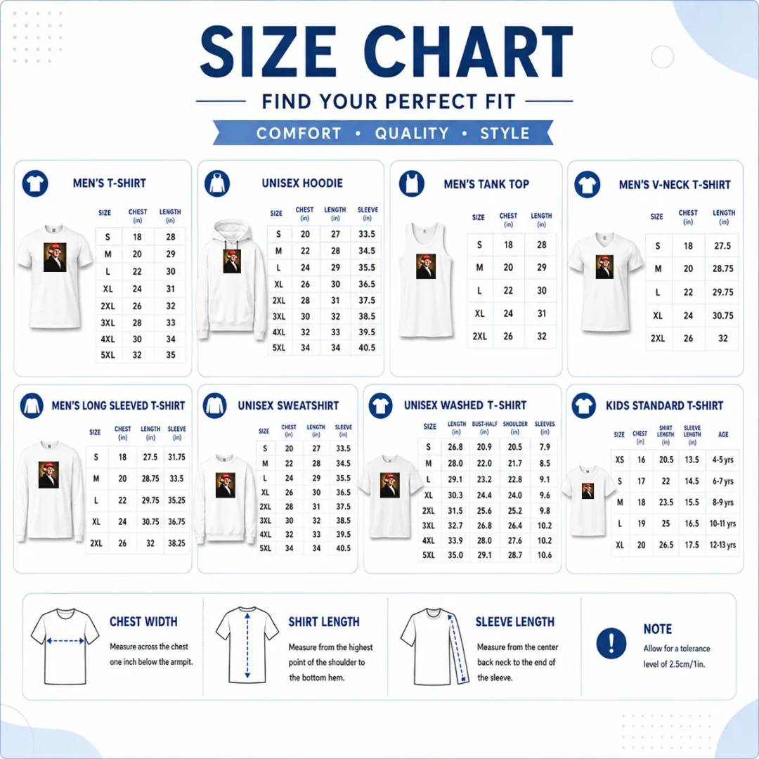 original-george-washington-president-america-hat-with-two-fiddy-size-chart Size chart for Original George Washington President America Hat with measurements in inches and cm
