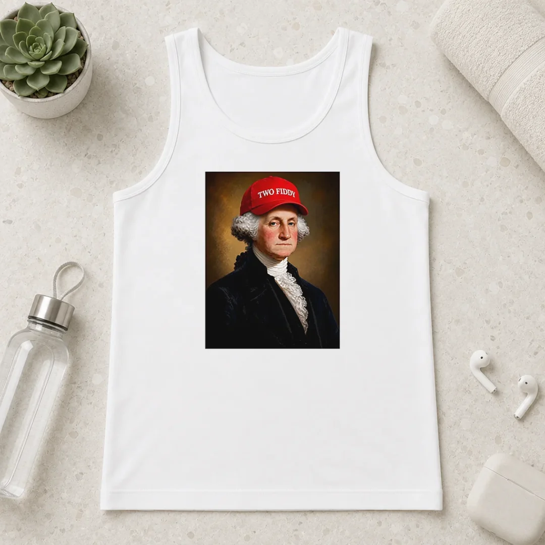 original-george-washington-president-america-hat-with-two-fiddy-tank-top Original George Washington President America Hat With Two Fiddy Tank Top