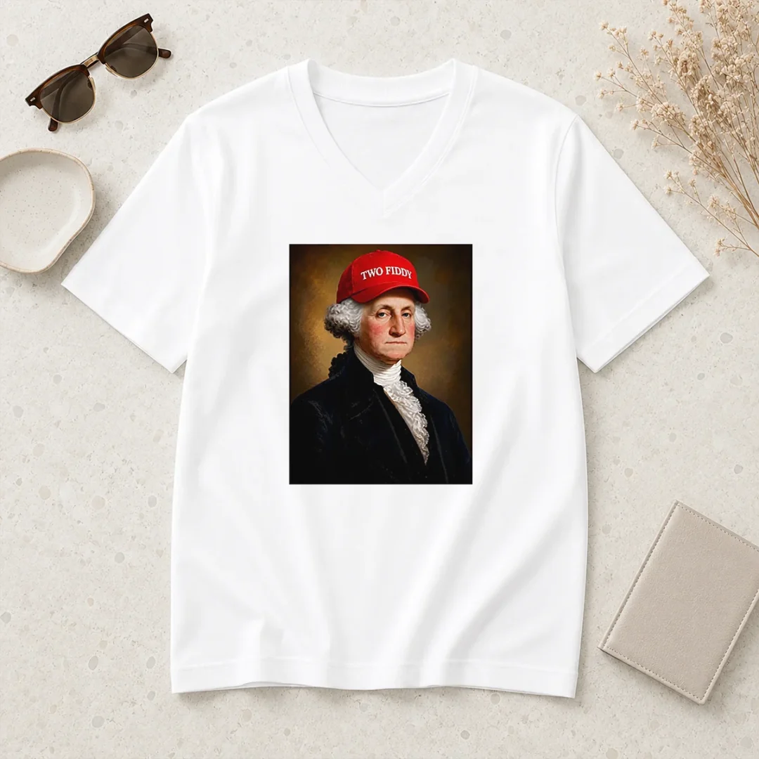 original-george-washington-president-america-hat-with-two-fiddy-v-neck-shirt Original George Washington President America Hat With Two Fiddy V-Neck Shirt