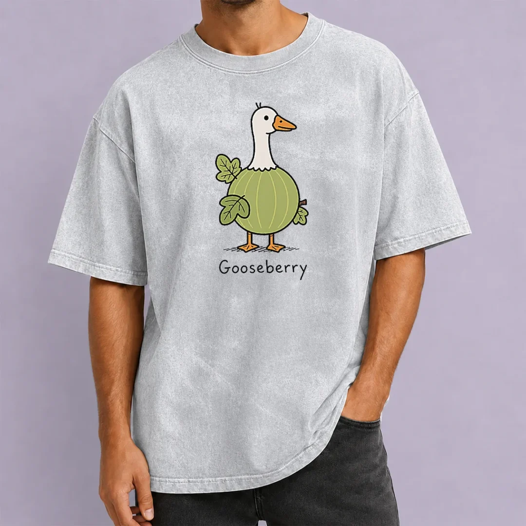 original-gooseberry-washed-t-shirt Original Gooseberry Washed T Shirt in soft cotton with a vintage washed look, displayed on a neutral background