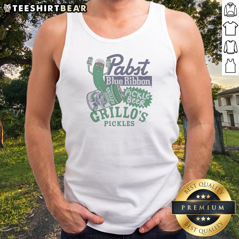 original-grillos-pickles-pabst-blue-ribbon-pickle-beer-logo-tank-top Original Grillos Pickles Pabst Blue Ribbon Pickle Beer Logo Tank Top