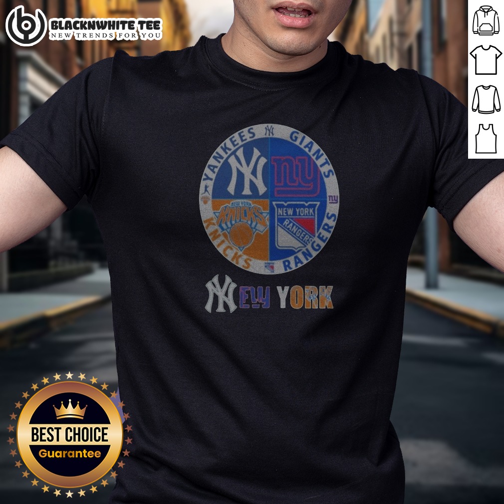 Original Hot New York Yankees Knicks Rangers Giants 4 Teams Sports Logo Shirt Original Hot New York Yankees Knicks Rangers Giants 4 Teams Sports Logo