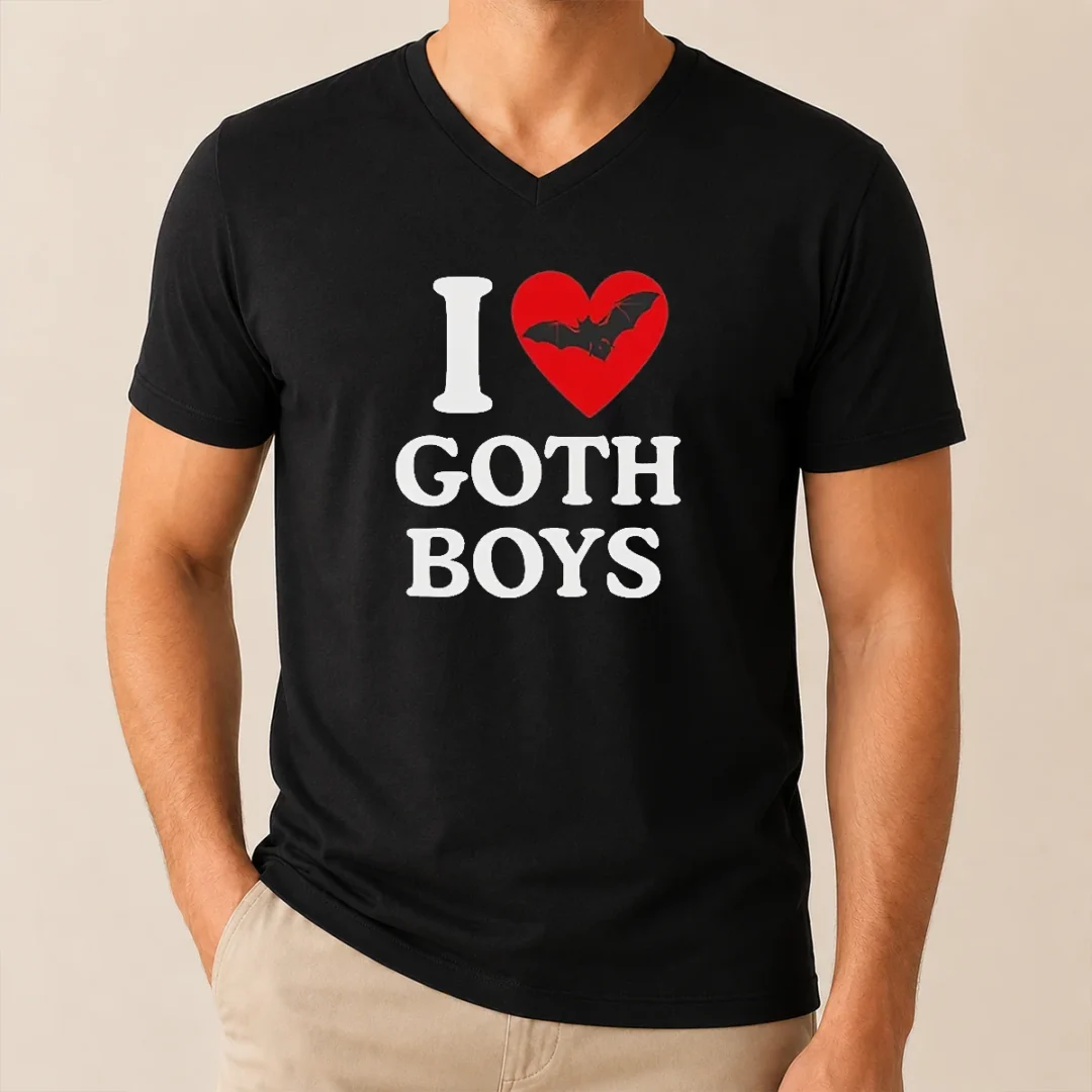 Original I Love Goth Boys V Neck Shirt Original I Love Goth Boys V-Neck Shirt