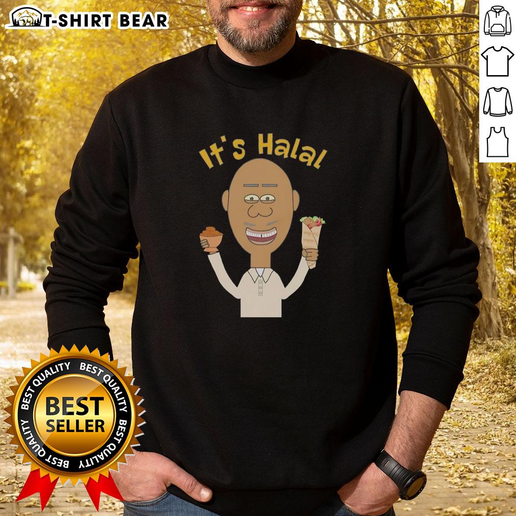 Original It'S Halal Man Eating Dates Kebab Muslim Islamic Ramadan Sweatshirt Original Its Halal sweatshirt featuring a man eating dates kebab, perfect for Muslims celebrating Ramadan.