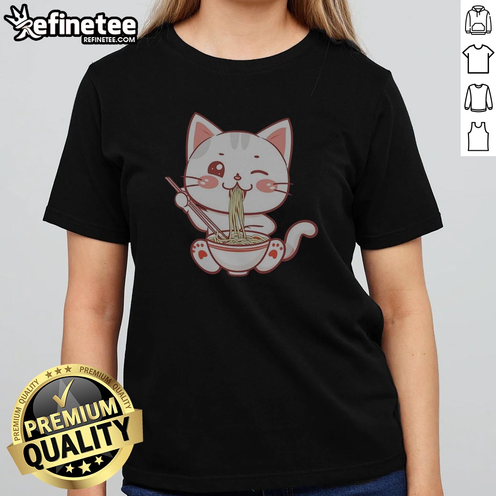 original-kawaii-ramen-eating-cat-bowl-noodles-japanese-anime-food-lover-girl-t-shirt-girlt-shirt Original Kawaii Ramen Eating Cat Bowl Noodles Japanese Anime Food Lover girl t-shirt featuring a cute cat design.