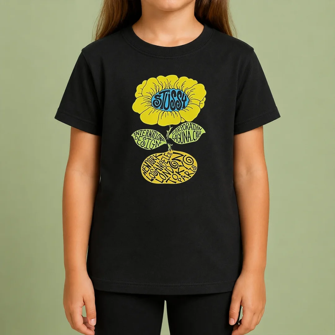 Original Love Island UK Tommy Murphy Stussy Sunflower Kids T Shirt Original Love Island UK Tommy Murphy Stussy Sunflower Kids T-Shirt