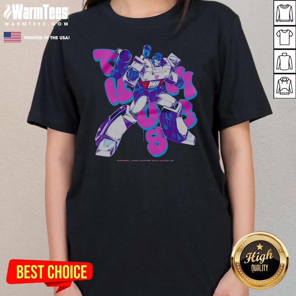 original-megatron-transformers-thumbs-second-form-2026-ladies-tee Original Megatron Transformers Thumbs Second Form 2026 ladies tee featuring bold graphic print on a women's fitted short sleeve shirt