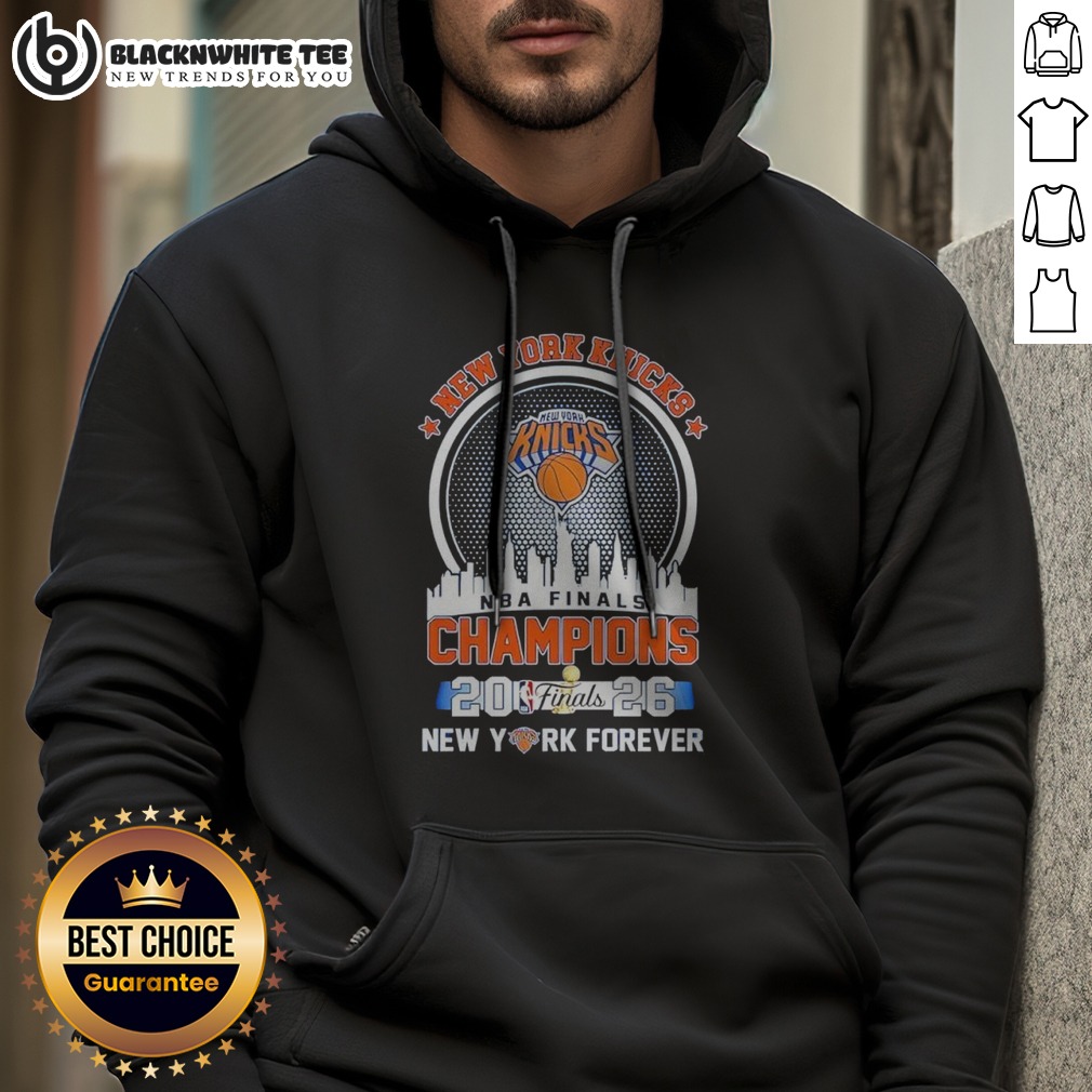 Original New York Knicks NBA Finals Champions 2026 Hoodie Original New York Knicks NBA Finals Champions 2026 Hoodie in navy blue with championship logo on front