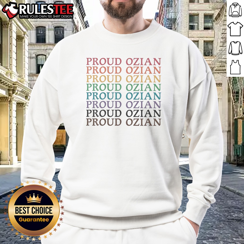 original-proud-ozian-rainbow-multicolor-repeated-bold-text-lgbtq-wizard-of-oz-fan-sweatshirt Original Proud Ozian Rainbow Multicolor Repeated Bold Text LGBTQ Wizard Of Oz Fan Sweatshirt featuring vibrant rainbow print on cozy pullover