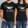 Original Randy Weaver Just Say No To Zog t shirt in black, featuring bold white text on front