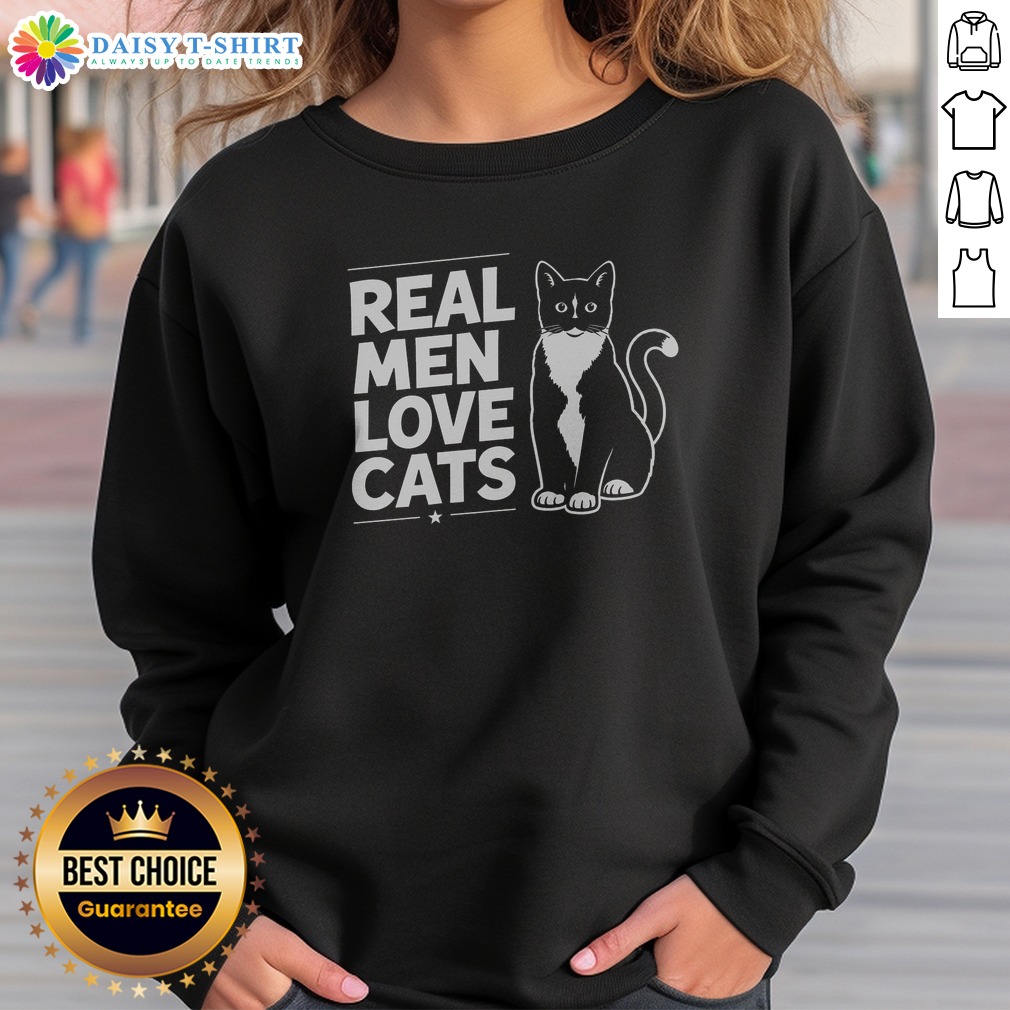 original-real-men-love-cats-sweatshirt-sweashirt Original Real Men Love Cats Sweatshirt displayed on a flat surface, showcasing its unique design.