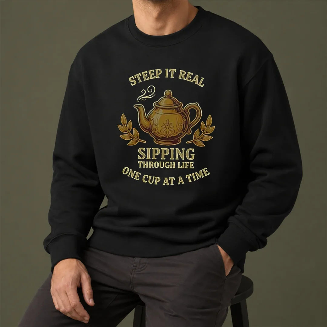 original-steep-it-real-sipping-through-life-one-cup-at-a-time-teapot-sweater Original Steep It Real Sipping Through Life One Cup At A Time Teapot Sweater