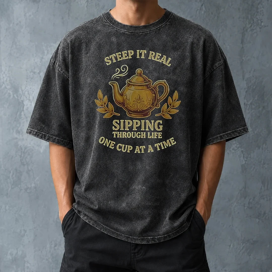 original-steep-it-real-sipping-through-life-one-cup-at-a-time-teapot-washed-t-shirt-washed-tshirt Original Steep It Real Sipping Through Life One Cup At A Time Teapot Washed T-Shirt