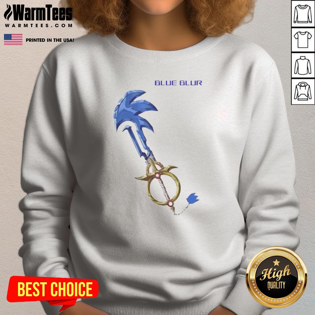 original-the-hedgehog-keyblade-blue-blur-design-sweatshirt Original The Hedgehog Keyblade Blue Blur Design Sweatshirt in blue, featuring a vibrant graphic print on a comfortable crewneck sweatshirt