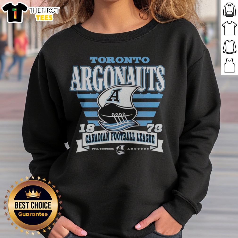 original-toronto-argonauts-1873-canadian-football-league-pull-together-argooos-sweatshirt Original Toronto Argonauts 1873 Canadian Football League Pull Together Argooos Sweatshirt in navy blue with vintage team logo