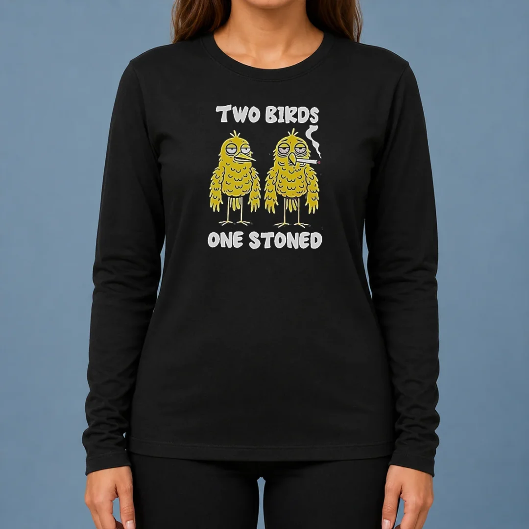 original-two-birds-one-stoned-smoking-long-sleeve-shirt Original Two Birds One Stoned Smoking Long Sleeve Shirt