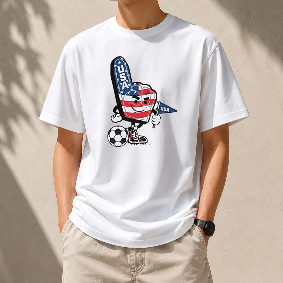original-usa-soccer-mascot-foam-finger-with-ball-and-pennant-t-shirt-1 Original USA Soccer Mascot Foam Finger With Ball And Pennant