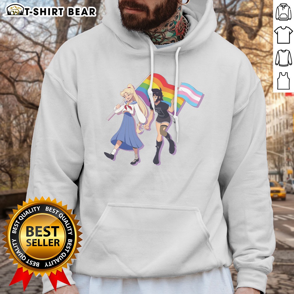 Original Usagi Tsukino And Sailor Moon Character Holding Obsession Pride Flag Hoodie Original Usagi Tsukino And Sailor Moon Character Holding Obsession Pride Flag Hoodie displayed in vibrant colors