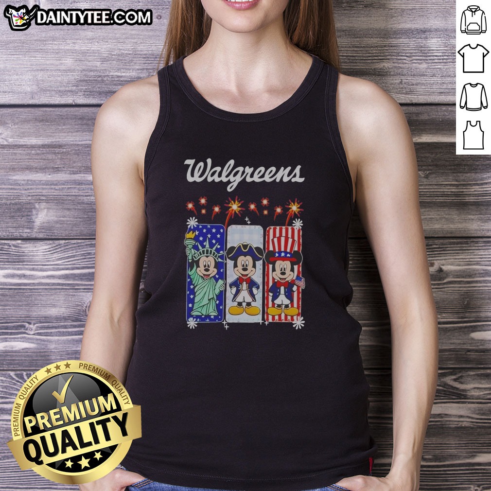 original-walgreens-mickey-mouse-statue-of-liberty-patriot-uncle-sam-usa-tank-top Original Walgreens Mickey Mouse Statue Of Liberty Patriot Uncle Sam USA Tank top in classic white, featuring bold patriotic graphic