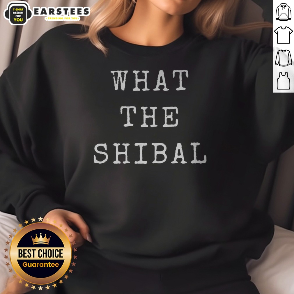 original-what-the-shibal-sweatshirt Original What The Shibal sweatshirt in dark gray with bold white text on front, cozy crewneck style