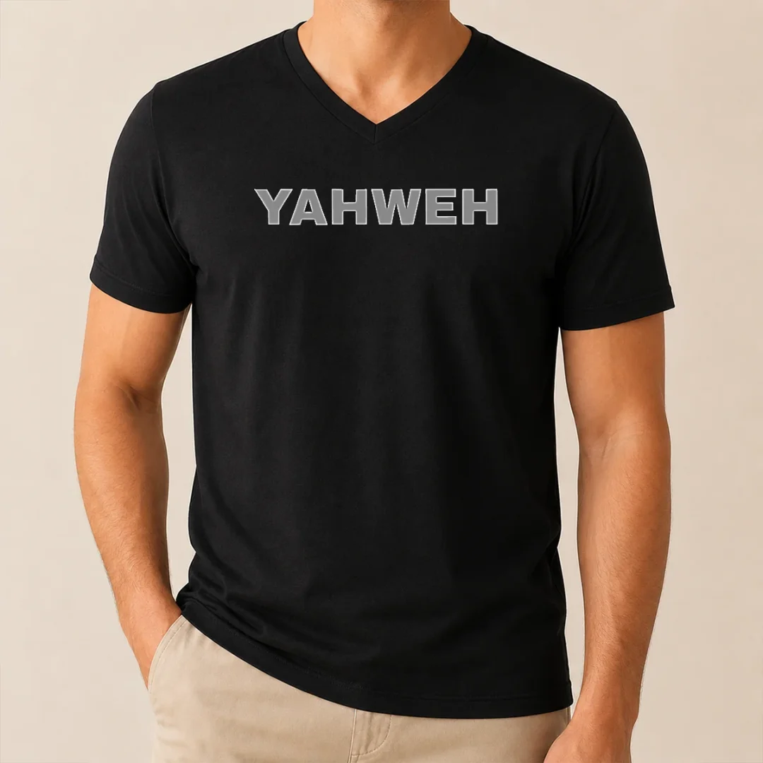 Original Yahweh Minimalist Logo V Neck Shirt Original Yahweh Minimalist Logo V-Neck Shirt