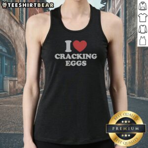 Official I Love Cracking Eggs Heart Shape Tank Top in vibrant colors, perfect for egg lovers.