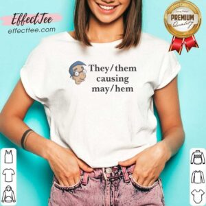 Hot They Them Causing Mayhem Milhouse Van Houten The Simpsons Meme v neck optimized image showcasing the design.