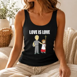 Official Love Is Love Priest And Altar Boy Satire Tank Top