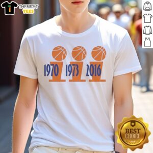 Funny Three Championship Trophies 1970 1973 Finals 2026 Shirt displayed on a hanger