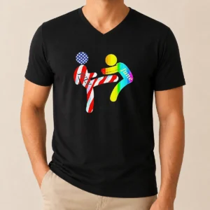 Premium July Independence Kick June Pride Month V-Neck Shirt