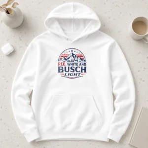 Premium Busch Light Mountain Apparel Red White And Busch Light 250 USA 4th Of July Hoodie