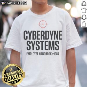 Official Cyberdyne Systems Employee Handbook V1984 Shirt featuring classic design and comfortable fit