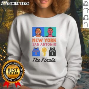 Pretty The Finals Jalen Brunson New York Knicks Victor Wembanyama San Antonio Spurs Sweatshirt featuring vibrant team graphics
