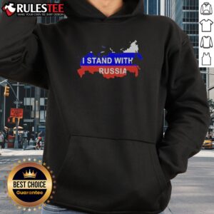 Original I Stand With Russia Map Flag Patriotic Nationalism Nation Country Political Hoodie displayed on a neutral background