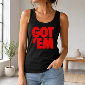 Happy Awesome Got Em Bold Red Text Tank Top