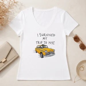 Original NYC Vacation I Survived My Trip To Yellow Taxi V-Neck Shirt