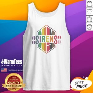 Premium Sirens Pride Flag LGBTQ Rainbow tank top featuring vibrant rainbow colors and bold siren graphic on lightweight fabric