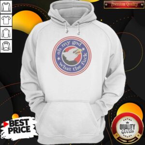 Premium Bald Eagle Oh My God What The Fck Effinbirds Hoodie in black, front view with bold graphic print