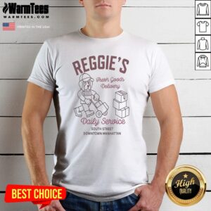 Reggie'S Fresh Goods Delivery shirt featuring a vibrant design perfect for casual wear.
