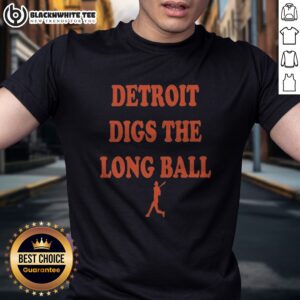 Good Detroit Tigers Baseball MLB Digs The Long Ball Shirt displayed on a hanger