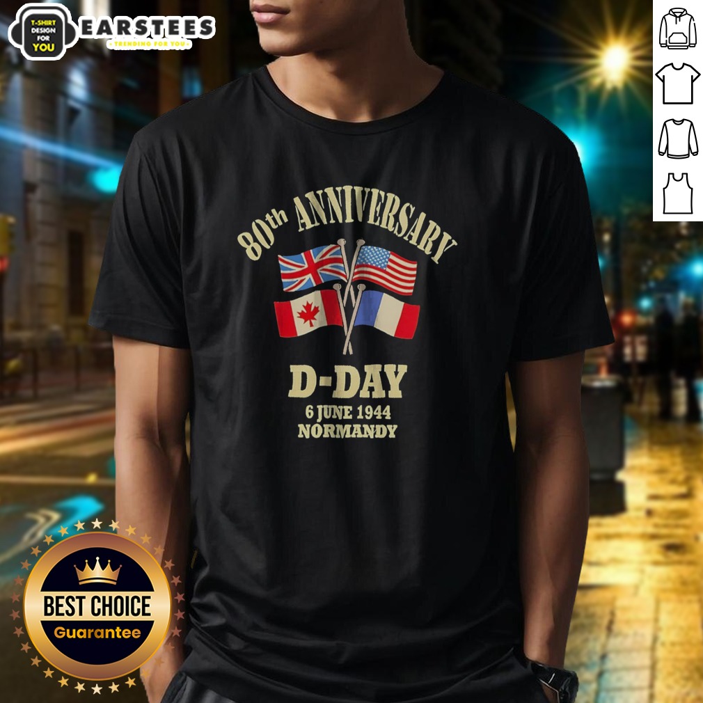 premium-80th-anniversary-d-day-6-june-1944-normandy-united-kingdom-usa-canada-france-shirt Premium 80th Anniversary D Day 6 June 1944 Normandy shirt featuring USA, Canada, and France flags