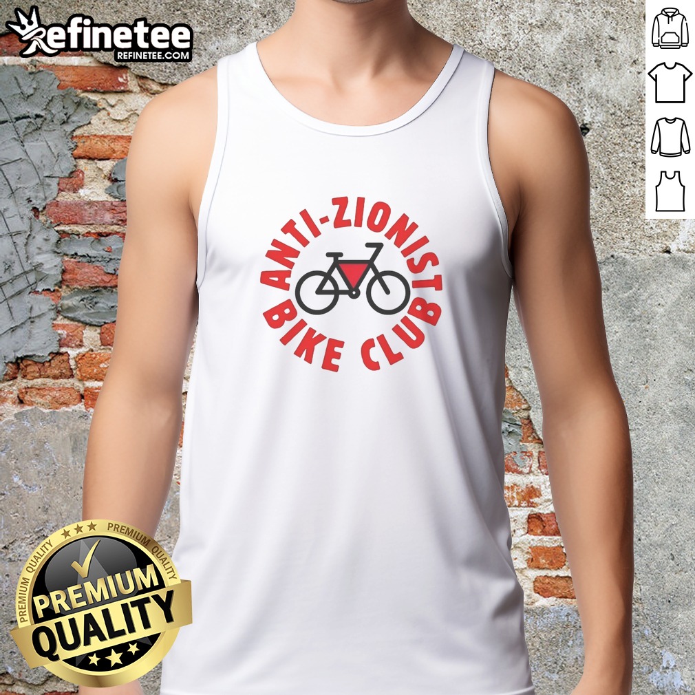 premium-anti-zionist-bike-club-tank-top Premium Anti Zionist Bike Club tank top featuring bold graphic on sleeveless cotton fabric