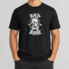 Premium Bad To The Bone Skull Skeleton t shirt in black, featuring a bold skull skeleton graphic on front