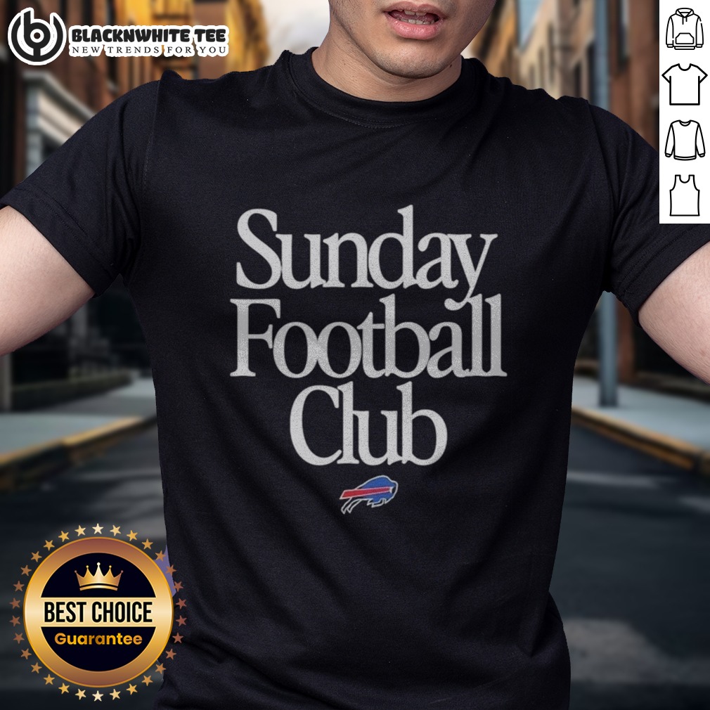 Premium Buffalo Bills Sunday Football Club Shirt Premium Buffalo Bills Sunday Football Club Shirt displayed on a hanger, perfect for game day.