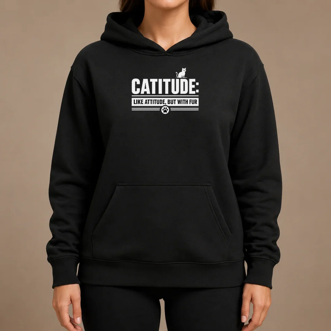 Premium Catitude Like Attitude But With Furr Hoodie Premium Catitude Like Attitude But With Furr Hoodie