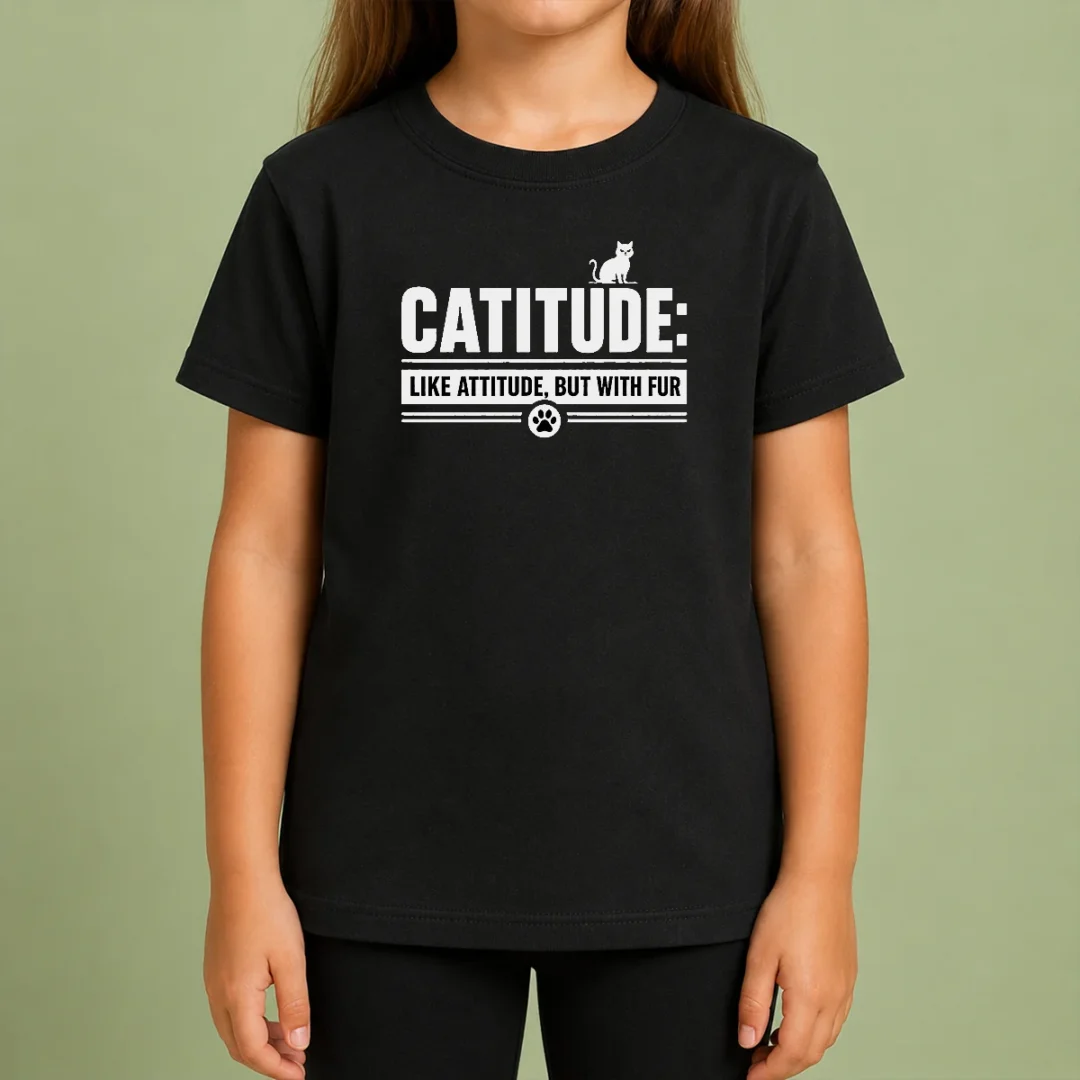Premium Catitude Like Attitude But With Furr Kids T Shirt Premium Catitude Like Attitude But With Furr Kids T-Shirt